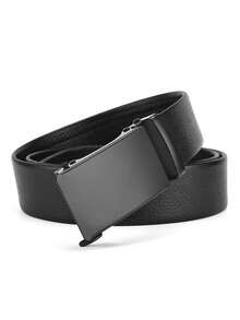 2pcs Men's Pipper Belt Men's  Automatic Buckle Men's Casual Belt Simple Business - Black - View 4