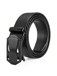 2pcs Men's Pipper Belt Men's  Automatic Buckle Men's Casual Belt Simple Business - Black - View 3