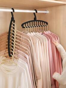 1入組最佳可摺疊衣架疊放器,衣櫃收納和存儲必備的神奇省空間衣服整理器 - 白色 - 查看 10