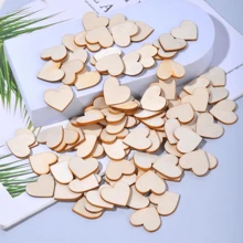 100pcs Wooden Heart Shaped Table Scatter Decoration,Christmas