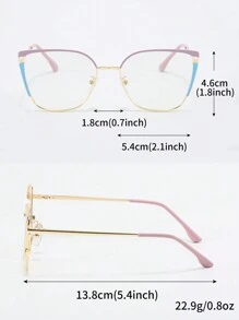 1 chiếc kính đổi màu nhạy sáng trang trí lò xo kim loại mới, thích hợp sử dụng máy tính trong nhà, kính mắt mèo nhiều màu thời trang dành cho nữ - Nhiều màu - Xem 7