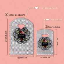 45入組小型塑料禮品袋,帶握把,適用於派對、珠寶店和禮品包裝 - 波浪線條 - 查看 3