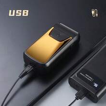 Hai đầu Điện lực Dao cạo râu , Reciprocating Có thể sạc lại Dao sửa râu Với Đa chức năng Dầu Đầu , Phong cách Retro Có thể mang đi Thiết kế Đối với Mang - Vàng - Xem 4