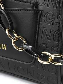 女性斜背包 時尚通勤幾何造型 可調節肩帶 多個隔層 適用於秋冬商務通勤工作辦公 容納女性、初學者和白領通勤者使用的手提包 適合哥德風格包袋 - 黑色 - 查看 13