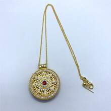 1pc Fashionable Gold-Colored Pendant Necklace With Shiny Texture, Suitable For Women's Daily Wear - Yellow Gold - View 2