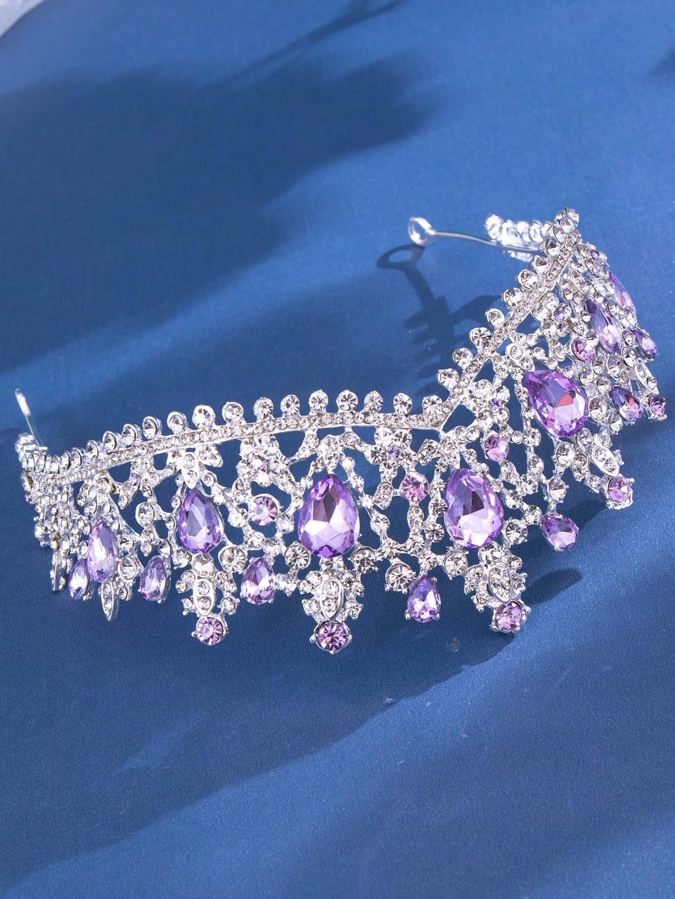 1pc Rhinestone Queen's Wedding Crown, Crystal Luxurious Bridal Crown