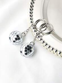 2pcs Mini Disco Ball Keychain Cute Shiny Key Chain Ring Bag Backpack Charm Phone Pendant Women Girls Gift Key Chain Charms