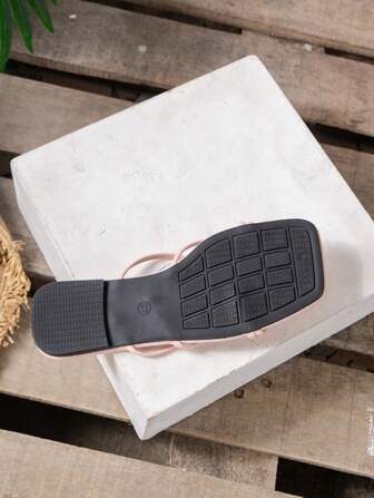 รองเท้าแตะรัดส้นแฟชั่นมินิมอลเรียบง่ายสำหรับผู้หญิงแบบใหม่