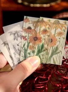 100 piezas Álbum de recuerdos mini con material de 50 hojas rasgables de doble material en estilo retro, sin diseños repetidos, material de papelería, artículos escolares, de vuelta a la escuela