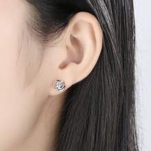 1入籠盤韓風鉑金耳釘,簡約甜美心形,為女性設計 - 白色 - 查看 5