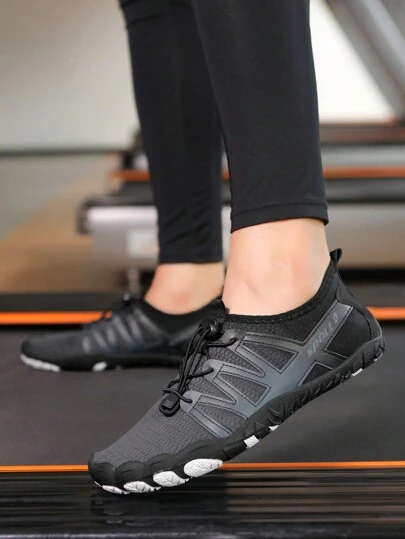男士运动灰色渐变色室内健身房锻炼户外运动步行透气速干超轻抽绳运动平底徒步鞋