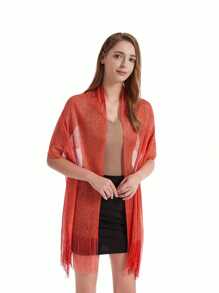 1PC GIRL Shawl Europe And Sell Commodity Rayon Tapered Mesh Hole Shawl Shawl Polyester Flat Scarf Spring And Summer Festival Send Bestie Daily Life Out - Red - View 3