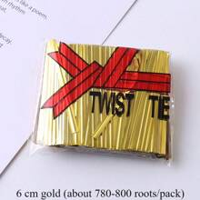 1入金色金屬扭結帶,適用於麵包、零食、食品、禮品袋封口和裝飾 - 札絲 - 查看 6