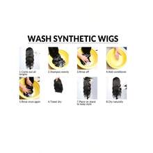 1入組（約65cm）女式假髮,歐美流行的金色長直髮型,中分劉海,合成纖維頭帶 - 金色 - 查看 6