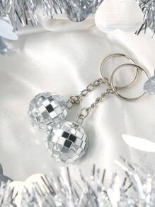2pcs Mini Disco Ball Keychain Cute Shiny Key Chain Ring Bag Backpack Charm Phone Pendant Women Girls Gift Key Chain Charms