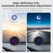 GPS Head Up Display Car Windshield HUD Universal Digital Display With Rotating Suction Cup Bracket Speedometer Digital Clock Overspeed Alarm For All Vehicles Car Electronic Accessories