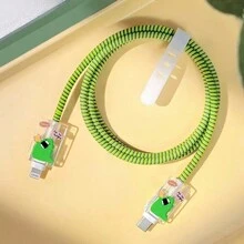 4入組透明卡通恐龍充電器保護套裝，適用於 iPhone 20W - 無色 - 查看 2