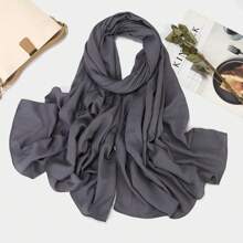 1 件女用泡泡純色圍巾,適合日常和頭飾 - 深灰色 - 查看 11