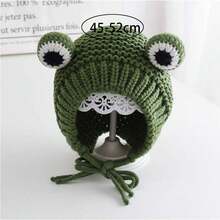 嬰兒冬季帽子針織羊毛帽男女適用,保暖又可愛 - 綠色 - 查看 5