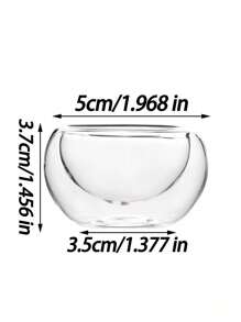 6pcs Nordic Style Double Layer Insulated Glass Tea Cup, Small Capacity Teacup, Home Decor
