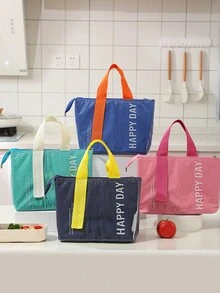 1入時尚防水信封隔熱午餐袋,便攜式餐膳保鮮袋,辦公室、學校和野餐的完美便當袋 - 藏蓝色 - 查看 5