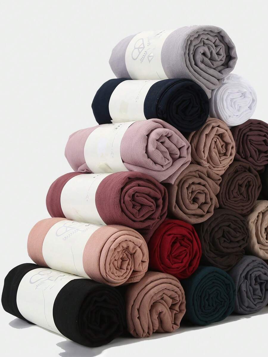 1pc Solid Color Women's Daily Head Scarf - Black - View 1