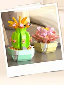 1入組迷你積木永生植物盆栽拼圖植物家居桌面裝飾,聖誕禮物 - 多肉-半夏時光 (255PCS) - 查看 8