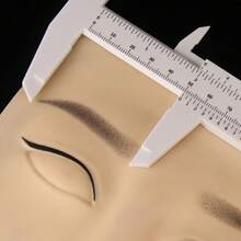 zernber 1pc Mini Size Plastic Eyebrow Measuring Ruler, Multi-Purpose Calipers, Mini Vernier Caliper Double Scale Plastic Ruler, Sliding Gauge Ruler For Microblading Eyebrow Tattoo Brow Artists Makeup-White - White - View 8