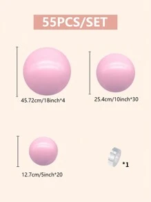 55入組浪漫驚喜創意粉色乳膠氣球,適用於女孩生日、嬰兒派對、婚禮派對裝飾