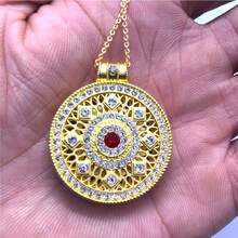 1pc Fashionable Gold-Colored Pendant Necklace With Shiny Texture, Suitable For Women's Daily Wear - Yellow Gold - View 3