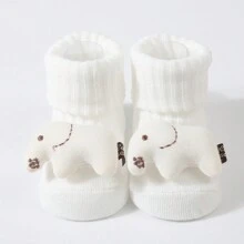 3pairs/Set Cartoon Floor Patterned Baby & Toddler Socks With Plush Toy Design - Multicolor - View 5
