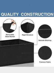 1pc Foldable Fabric Drawer Organizer For Bras, Underwear, Socks, Ties And Scarves Storage - Grey - View 6