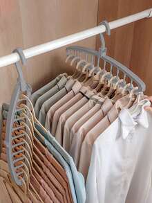 1入組最佳可摺疊衣架疊放器,衣櫃收納和存儲必備的神奇省空間衣服整理器 - 白色 - 查看 9