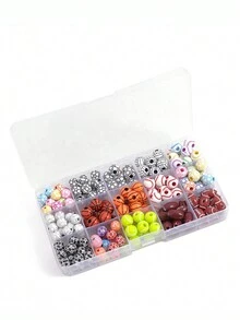 Soccer & Basketball Beads Box Set For Diy Crafts, Including Acrylic Beads, Decorative Accessories And Embroidery Thread - Mixed Colors - View 6