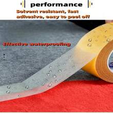 Bulk Buki Double Sided Tape, Strong High Viscosity & Traceless Fixing Rug With Transparent Grid & Thick & Traceless Depiction - Width 1cm*Length 10m - View 1