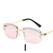 1pc Fashionable Unisex Hip Hop Style Fashion Glasses With Rhinestone Decor, Cut-Edge Frame Party Fashion Glasses For Dancing - Multicolor - View 10