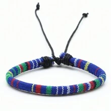 1個多彩風格簡單的戶外編織手鐲,男女皆宜的手帶,小禮物