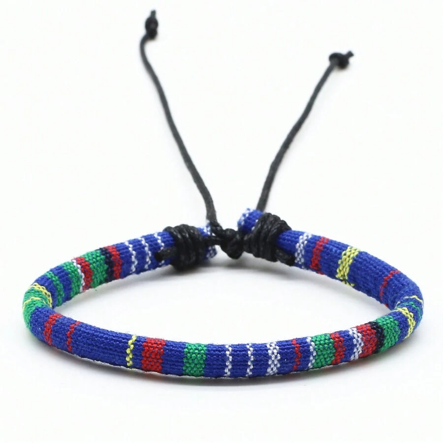 1個多彩風格簡單的戶外編織手鐲,男女皆宜的手帶,小禮物