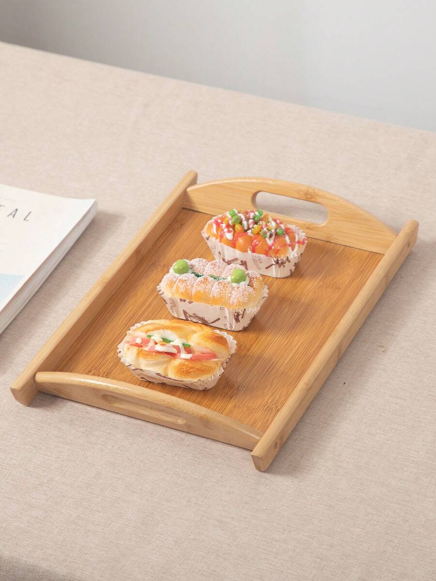 1pc Household Modern Snack Tray With Simple Design, Suitable For Kitchen And Living Room Use - Yellow - View 1