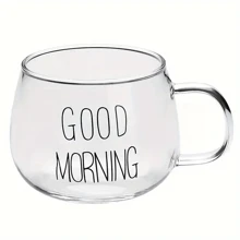 1 Pièce, 350 Ml Mug En Verre, Tasse D'eau Transparente, Tasses À Café, Verre À Avoine Pour Le Petit Déjeuner Pour Le Jus, Le Lait, Le Thé Et Plus Encore, Verrerie D'été Comme D'hiver