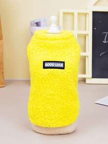 1件寵物純色絨毛連帽衫,貓狗連身衣,針對泰迪狗、貓等小型至中型寵物,柔軟舒適保暖 - 藍色 - 查看 8