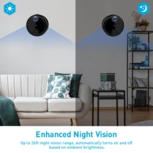 1 件迷你無線 Wifi 攝像頭,寵物/家庭/室內高清夜視攝影機；果園/動物/魚池/林業/戶外/wifi攝影機/攝影機/場地/種植園/農場/家庭,帶運動偵測高清監視攝影機。 - 黑色 - 查看 4