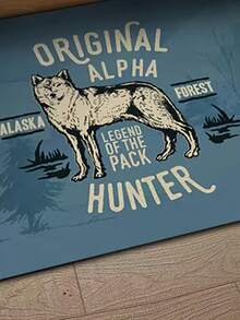 1pc Dirt Resistant Animal Door Mat, Bathroom Absorbent Toilet Floor Rug With Anti-Slip Bottom For Home - Wolf - View 3