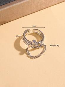 1 件時尚精緻女式鍍金銅流蘇戒指 - 金色 - 查看 6