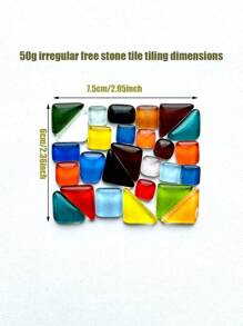 50g/包水晶玻璃馬賽克瓷磚片,適用於diy手工藝品,多色馬賽克創意彩石貼紙 - 多色混搭 - 查看 2