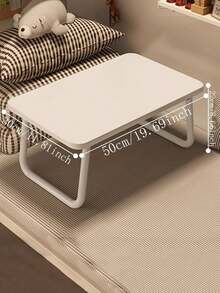 1入摺疊桌/床邊桌,高中學習或宿舍使用的緊湊型可調節高度桌 - 白色 - 查看 2