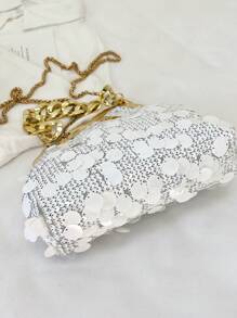 胸包 斜背包 1 件手拿包 晚宴包 時尚亮片適合晚宴婚禮 優雅異型夾扣 女士新娘派對女孩使用 手機存儲 適合日常晚宴 - 白色 - 查看 10