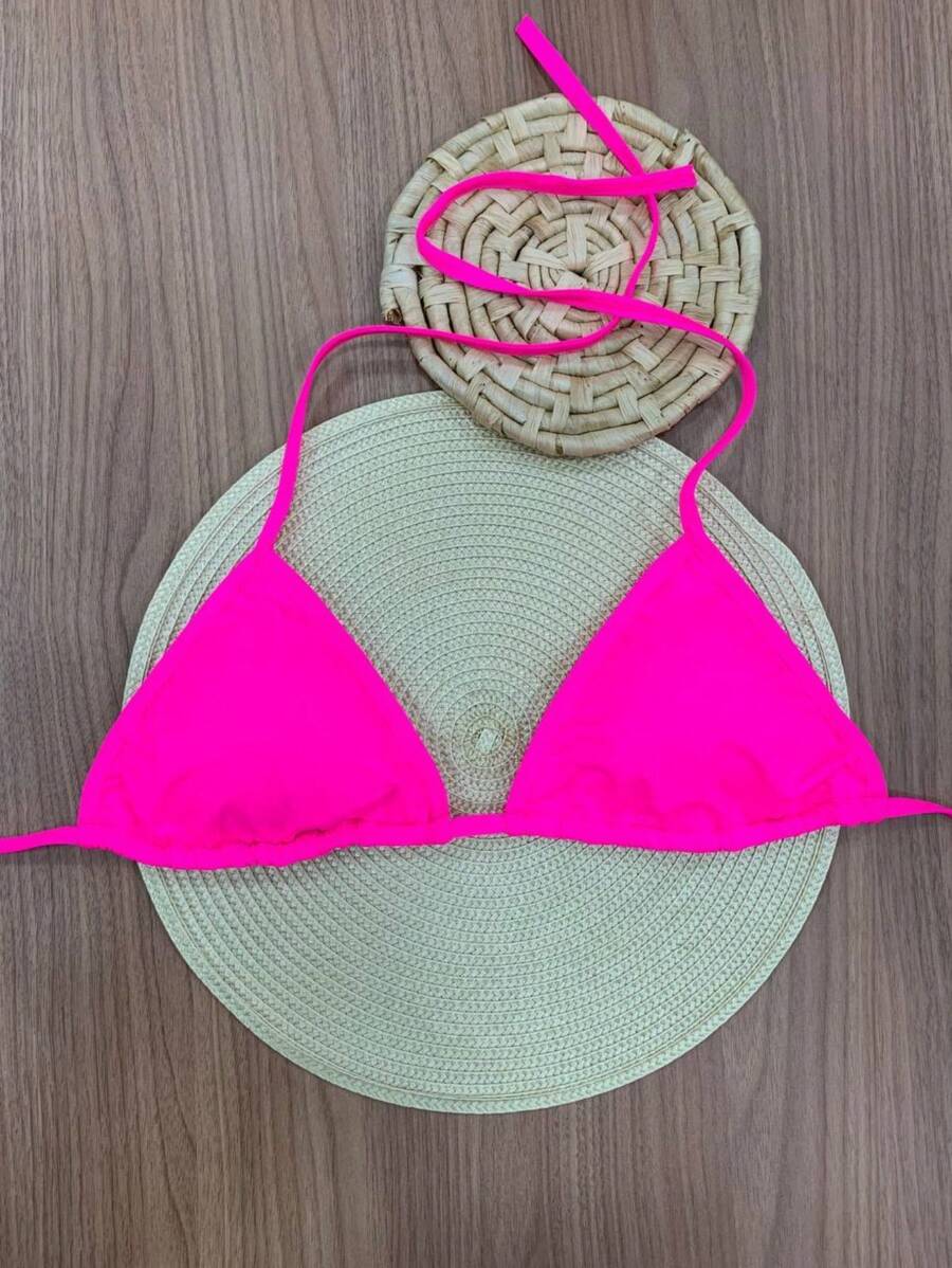 Parte de cima Biquini top cortininha avulso com bojo forrado praia