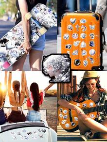 50入組美麗的銀色貼紙,適合青少女,給筆記本電腦、手機、滑板、水瓶、行李箱等貼上時尚且防水的裝飾貼紙,還可以用來diy家居辦公室文具裝飾,是生日和節日禮物的不錯選擇 - 彩色 - 查看 6