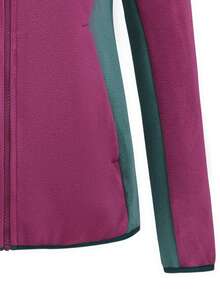 Women's Color-Blocked Stand Collar Fleece Jacket For Outdoor Sports And Casual Wear, Keep Warm In Autumn And Winter - Purple - View 5